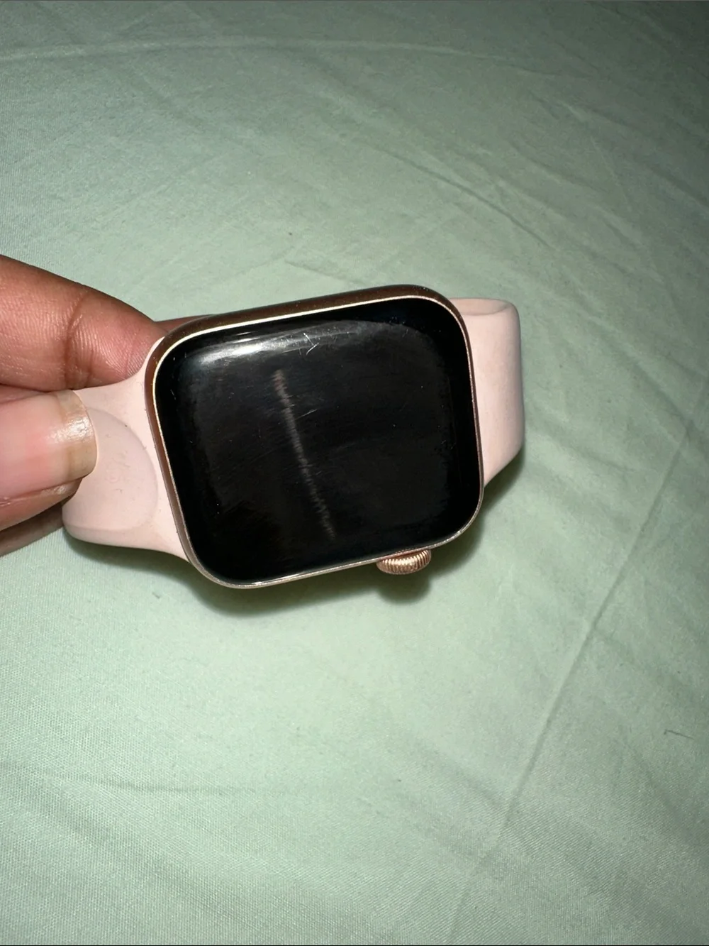 Apple Watch in Rose Gold with Light Pink Sport Band